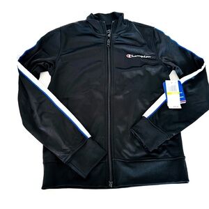 NEW Champion Long Sleeve Black Track Suit Running Athletic Zip Up Jacket Youth M